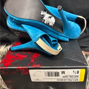 Sky Vibrant Blue and Cream Heels